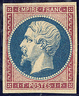 (*) Empire Non Dentelé. Epreuves Bicolores. 1f Carmin Et Bleu, à L'unité. - TB. - R - Andere & Zonder Classificatie