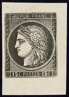 (*) Cérès 1871. Epreuve 15c Noir, Format 35x25mm. - TB - Andere & Zonder Classificatie