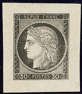 (*) Cérès 1871. Epreuve 30c Noir, 25x30mm. - TB - Sonstige & Ohne Zuordnung