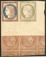 (*) Cérès 1871. Essai 10c Bistre + 10c Coussinets D'impression + 80c Carmin Sur Toile. - TB - Autres & Non Classés