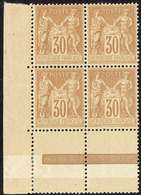 ** No 80, Brun-jaune, Bloc De Quatre Cdf, Très Frais Et Centré. - TB - 1876-1878 Sage (Type I)