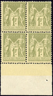 ** No 82, Bloc De Quatre Bdf, Très Frais. - TB - 1876-1878 Sage (Type I)