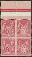 ** No 98, Bloc De Quatre Bdf, Très Frais. - TB - 1876-1878 Sage (Type I)