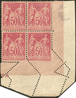 * Piquage Oblique. No 98, Bloc De Quatre Cdf Avec Variétés De Piquages Sur Deux Ex. - TB - 1876-1878 Sage (Type I)