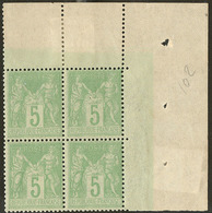 ** No 102, Bloc De Quatre Cdf, Très Frais. - TB - 1876-1878 Sage (Type I)