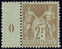 ** No 105, Bistre Sur Azuré, Bdf Avec Mill. 0, Très Frais. - TB - 1876-1878 Sage (Type I)