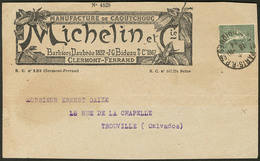 Lettre Semeuse Lignée Type VI. No 130f, Sur Devant D'enveloppe Commerciale "Michelin" 18.10.24. - TB - Autres & Non Classés