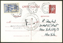 Lettre Richelieu. Sur Sénégal. No 7 Sur CP Entier 1,20f, Obl Cad 22.9.43. - TB - Poste Aérienne Militaire