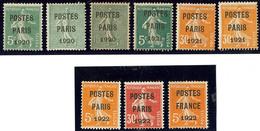 Postes Paris. Nos 24, 25, 25a, 26, 29 (2), 30, 32, 36. - TB - 1893-1947