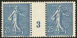 ** No 132a, Bleu Foncé, Paire Mill. 3. - TB - Millésimes