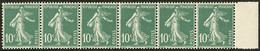 ** No 17, Bande Horizontale De Six N°159e, Bdf, Très Frais. - TB - Coil Stamps