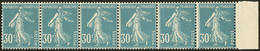 * No 18, Bande Horizontale De Six N°192c, Bdf, Léger Pli Sur Un Ex Mais TB. - R - Coil Stamps