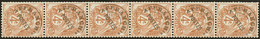 * Préoblitérés. No 42, Bande Verticale De Six, Dont Un Ex Variété "." Entre Le "F" Et Le "R". - TB. - R - Coil Stamps