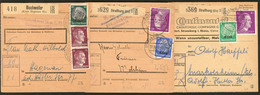 Lettre ALSACE 1940. Colis Postaux. 3 Bulletins D'expédition Afft Mixte Allemagne-Alsace 1941. - TB - Andere & Zonder Classificatie