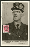 Lettre Bellegarde. No 3, Sur CP Illustrée Gal De Gaulle. - TB - Bevrijding