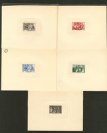 (*) Aide Aux Intellectuels Paris 1943. 5 Projets Non Adoptés, Sur Cuvette, Couleur, Graveurs Divers. - TB - Artist Proofs