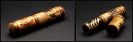 Tube à Message En Marqueterie De Paille, Diam.22, L.110mm. - TB - Boites A Timbres