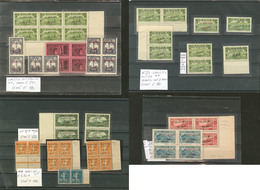 ** Lot. Variétés 1925 (Poste), Valeurs Diverses, Bloc De Quatre, Paire Et Variétés Dont Double Surcharge, Surcharge Renv - Sonstige & Ohne Zuordnung