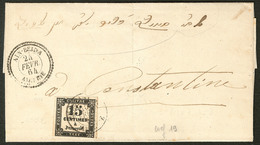 Lettre Précurseurs. France Taxe No 3, Obl Cad Constantine Sur Lettre Avec Cad Perlé D'Aïn-Beida Fév 64. - TB - Autres & Non Classés