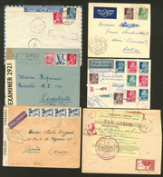 Lettre Lot. 1943-1945, Six Enveloppes, Affts Et Destinations Divers. - TB - Andere & Zonder Classificatie
