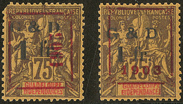 ** Variétés. Nos 53f * (Maury 54XIII G)(pd), 53h (Maury 54XV L). - TB - Autres & Non Classés