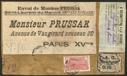 Lettre Poste Aérienne. TAG. No 4A + 63, Sur étiquette De Colis Prussak. - TB - Other & Unclassified