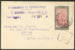 Lettre Enveloppe Entier 5c (N°131), Avec Griffe Violette Complément De Taxe Aérienne Perçue, Pour La France. - TB - Other & Unclassified