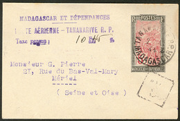 Lettre Enveloppe Entier 5c (N°131), Avec Griffe Violette Complément De Taxe Aérienne Perçue, Pour La France. - TB - Autres & Non Classés