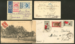 Lettre Lot. 1903-1945, 4 Enveloppes Ou CP, Affts Divers. - TB - Andere & Zonder Classificatie
