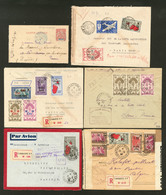 Lettre Lot. 1907-1945, 6 Enveloppes Affts Divers Dont Censures. - TB - Other & Unclassified