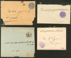 Lettre Cachets Maghzen. 4 Enveloppes De Marrakech, Rabat, Saffi Et Tanger. - TB Ou B - Locals & Carriers