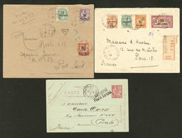 Lettre Lot. 1915-1926, Trois Enveloppes Affts Divers Dont Une Recommandée. - TB - Andere & Zonder Classificatie