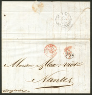 Lettre "PP" Rond Et "Outremer Nantes" Rouge Sur Lettre De Saint Denis 1843. - TB - Autres & Non Classés