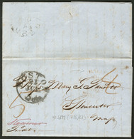 Lettre Lettre De St Pierre Juil 1853, Avec Marque Halifax Rouge Et Cad Boston. - TB - Other & Unclassified