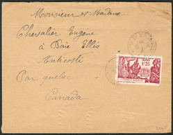 Lettre No 189 (def), Obl Cad Ile Aux Chiens Sur Enveloppe Via Québec. - TB - Autres & Non Classés