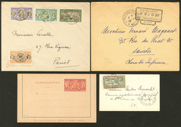 Lettre Lot. 1926-1935, Trois Enveloppes Affts Divers Et Un Entier CL Neuve. - TB - Other & Unclassified