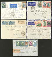 Lettre Lot. 1932-1939, Cinq Enveloppes Dont Trois Recommandées, Affts Et Destinations Divers. - TB - Sonstige & Ohne Zuordnung