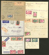 Lettre Lot. 1933-1942, Six Enveloppes Dont Trois Recommandées, Affts Et Destinations Divers. - TB - Andere & Zonder Classificatie