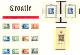 * CROATIE. Collection. 1941-1945 (Poste, BF), Des Valeurs Moyennes Et Séries Complètes. - TB - Kroatië