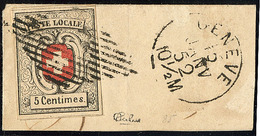 Neuchâtel. No 7 Obl Grille Sur Petit Fragment De Janv 52. - TB. - R - Sonstige & Ohne Zuordnung