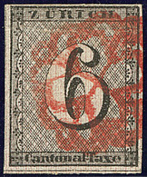 Zürich. Lignes Rouges Verticales. No 10a, Obl Rosette Rouge. - TB. - R - Other & Unclassified