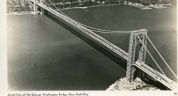 UNITED STATES - Ariel View Of The George Washington Bridge, New York City - RPPC - Brücken Und Tunnel