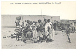 Delcampe - Cpa Afrique - Soudan -  Bandiagara - Le Marché  ( Fortier ) - Sudan