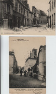 02  SOISSONS  (Aisne)  Bombardement Du 17 Mars 1915. Un Obus De 155 Non éclaté +  Une Rue Dévastée - Grugies