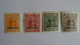 HOLKAR - INDORE- 1904 - 4 STAMPS SERVICE 1/4 Anna; 1/2 Anna; 1 Anna; 2 Annas - MNH - TRaces - SEE SCAN - Holkar