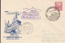 ARNSTADT TOWN ANNIVERSARY, 5 YEAR PLANS, COVER STATIONERY, ENTIER POSTAL, 1954, GERMANY - Covers - Used