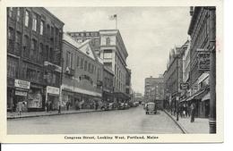 Congress Street, Looking West, Portland, Maine, Portland News Co. Unused  (10950) - Portland