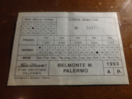 BIGLIETTO AUTOBUS SICILBUS TRATTA BELMONTE MEZZAGNO-PALERMO-1993 - Europe