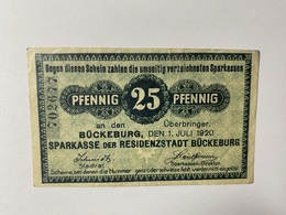 Allemagne Notgeld Buckeburg 25 Pfennig - Collections