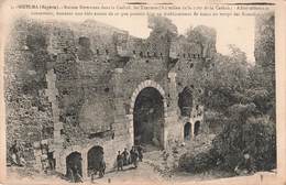 Algerie Guelma Ruines Romaines Dans La Casbah Cpa Soldats Militaires + Timbre Cachet 1922 - Guelma